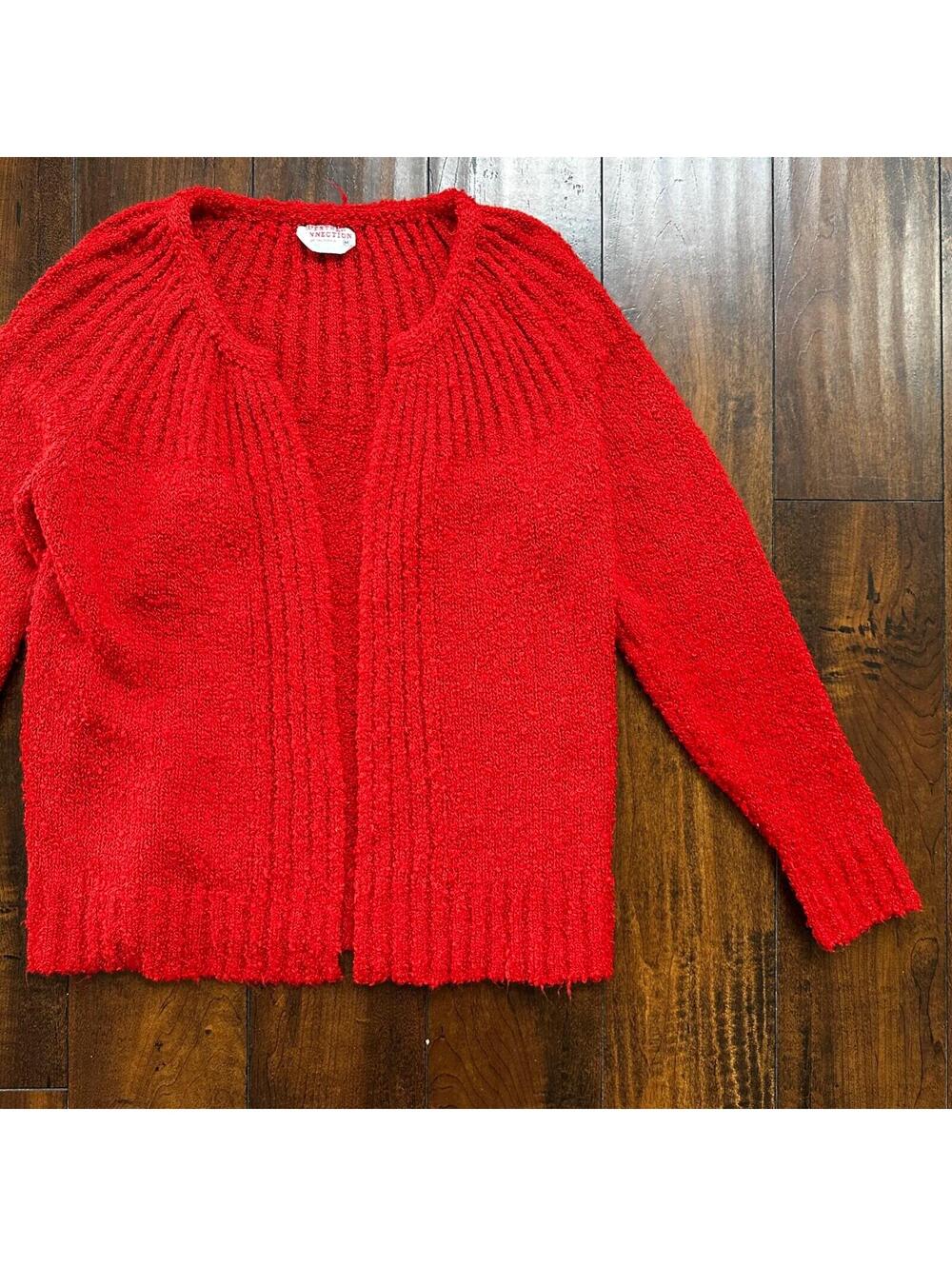 VTG Western Connection Sweater Red Women's M Rockabilly Terry Cotton Look